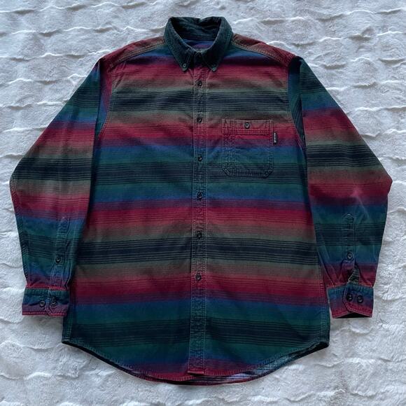 🔥Vintage Woolrich Cotton Flannel Blanket Striped Western Southwest Button Shirt - Picture 1 of 14